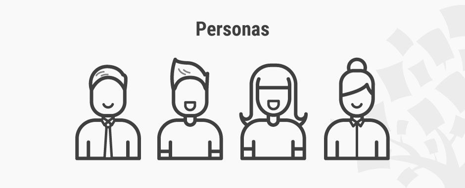 Illustration of four different persona profile pictures.