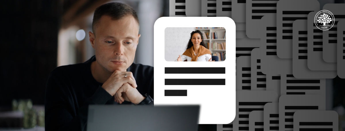 A man reviewing a portfolio on a computer.