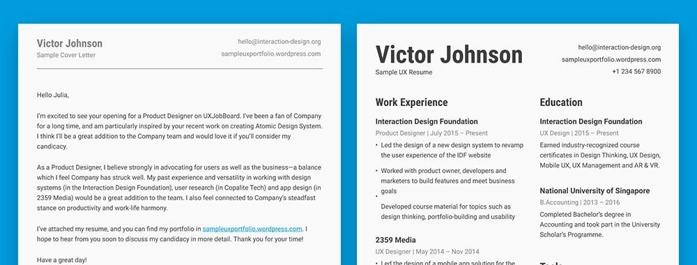 ux designer cover letter