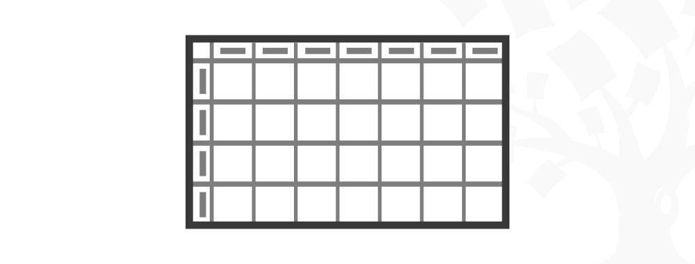 Illustration of an empty perspective grid—that is nearly identical to an empty spreadsheet.