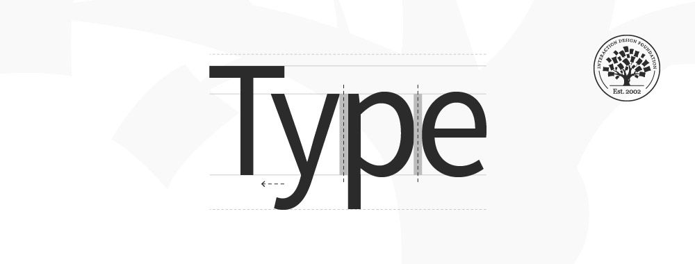 Illustration depicting the word type on a typographic grid
