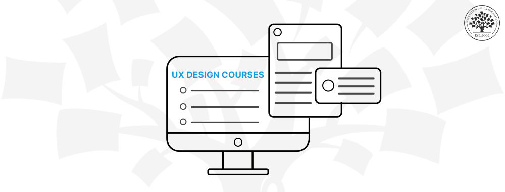 A computer screen showing UX design courses