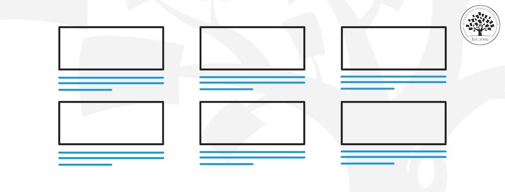 A set of six UX storyboards arranged in two rows of three