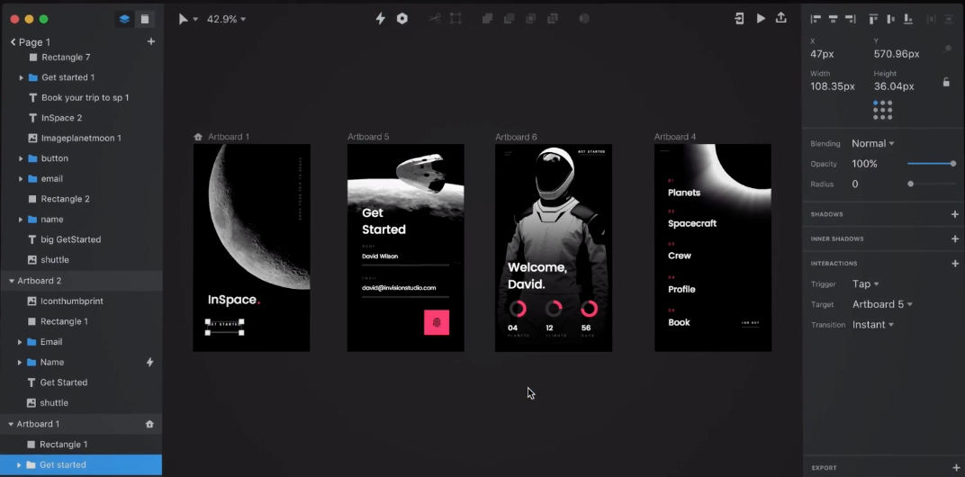 Screenshot of InVision Studio