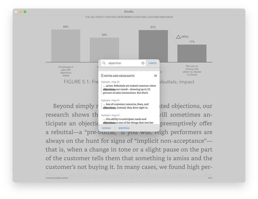 Kindle Mac 应用程序用户界面的屏幕截图