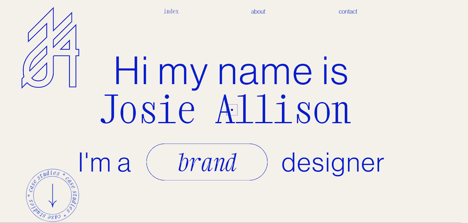Josie Allison’s UI portfolio home page