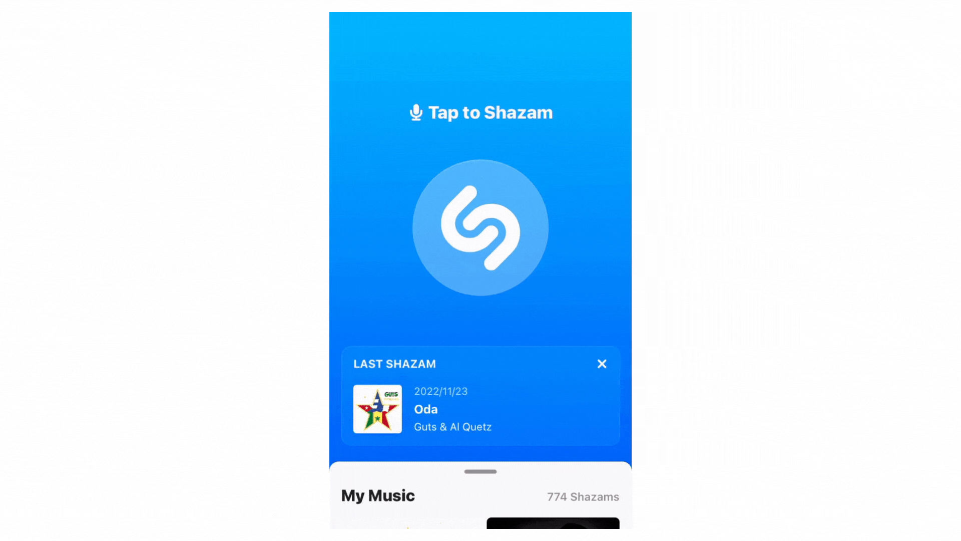 Animated gif of the app Shazam