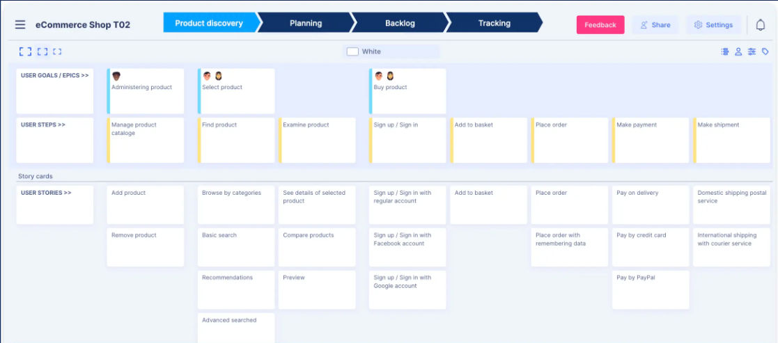 StoriesOnBoard user story mapping tool