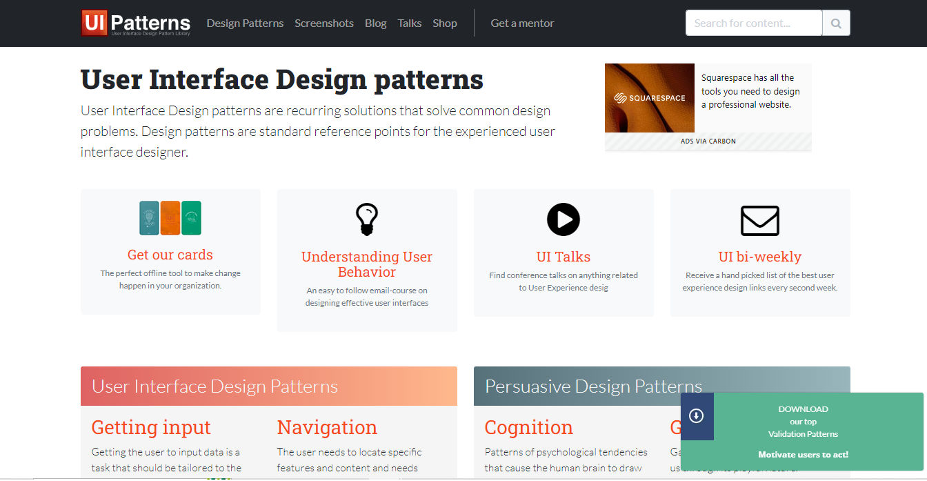 web interface design