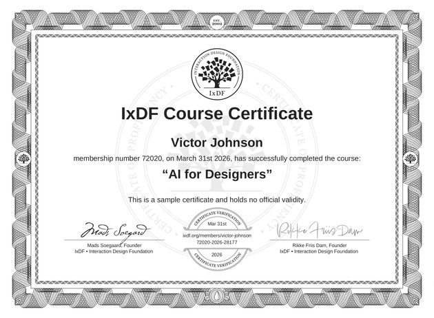 Course Certificate Example