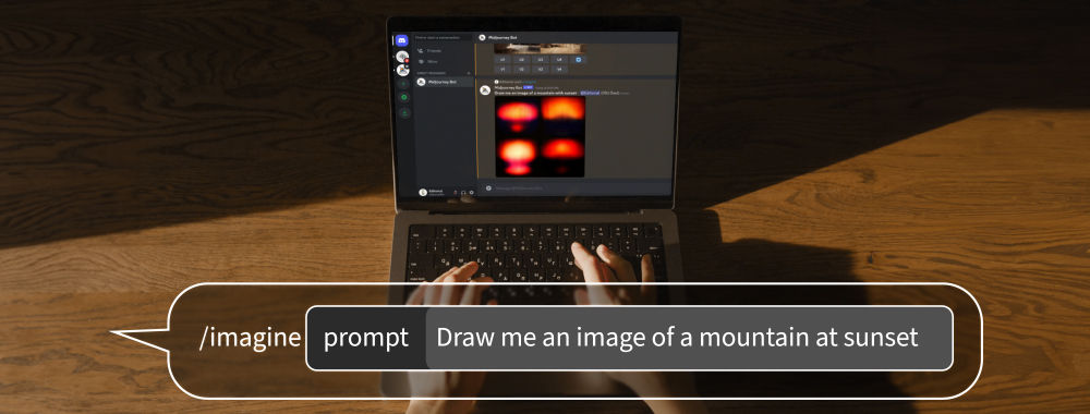 Screen capture of Midjourney with the prompt 