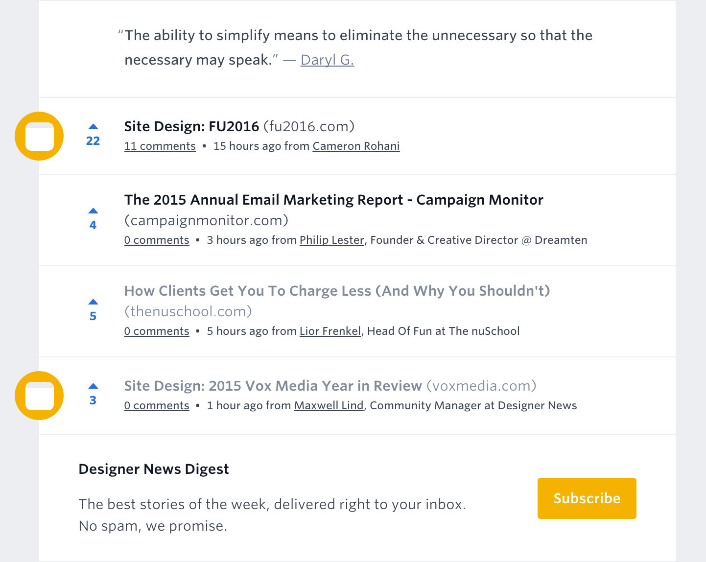 Image showing a list of posts on a screen.