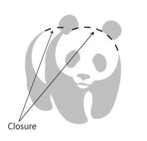 Image showing a panda logo with law of closure.