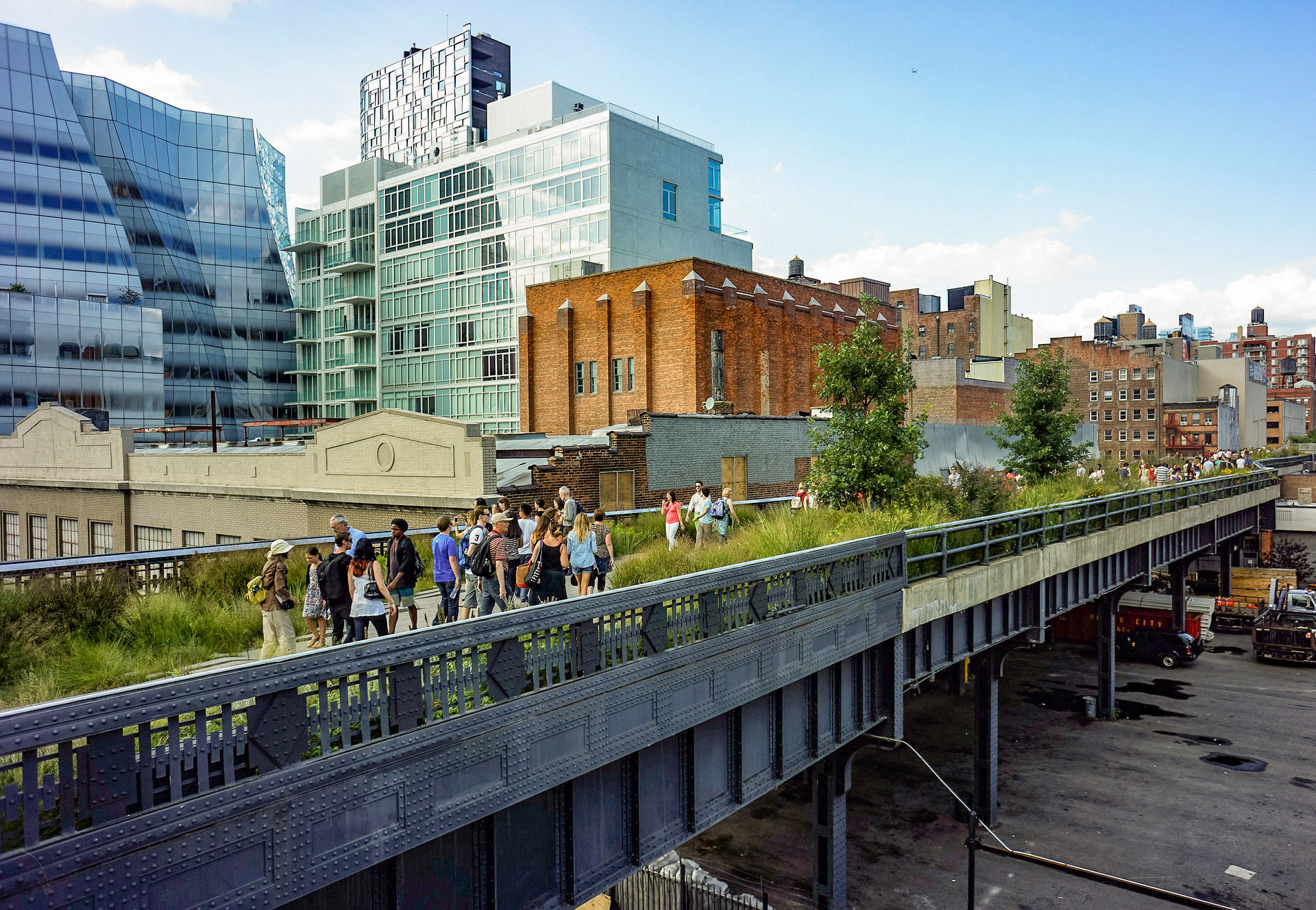 Photography of people walking on the High Line, in New York