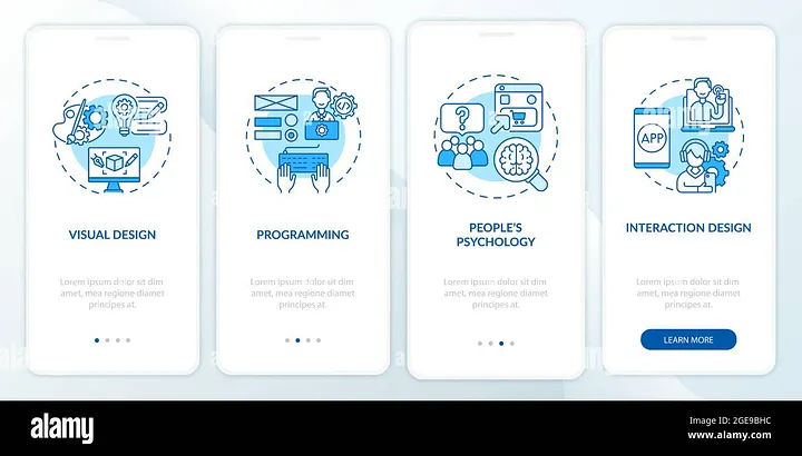 Image showing 4 mobile screens side by side.