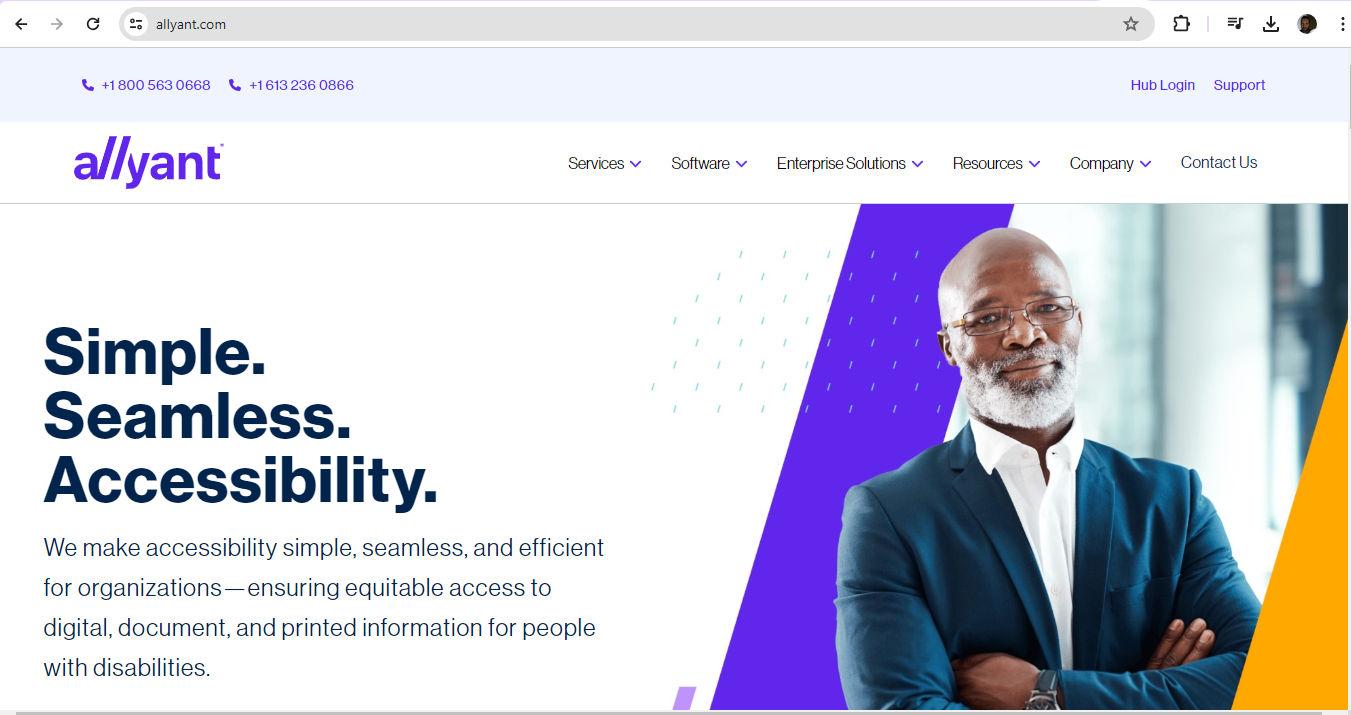 A screenshot from Allyant's website.