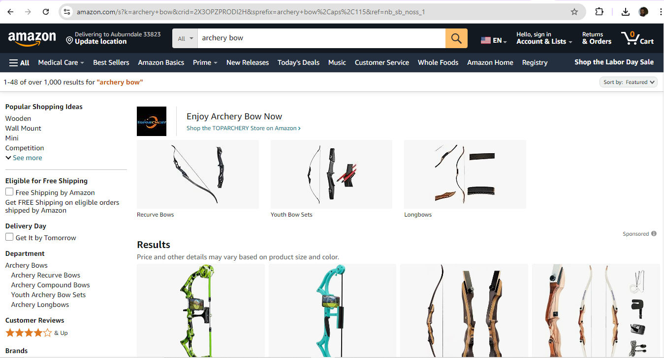 A screenshot from an Amazon page of products from a similar category.