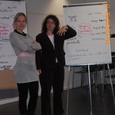 Image of people engaged in a brainwalking session.