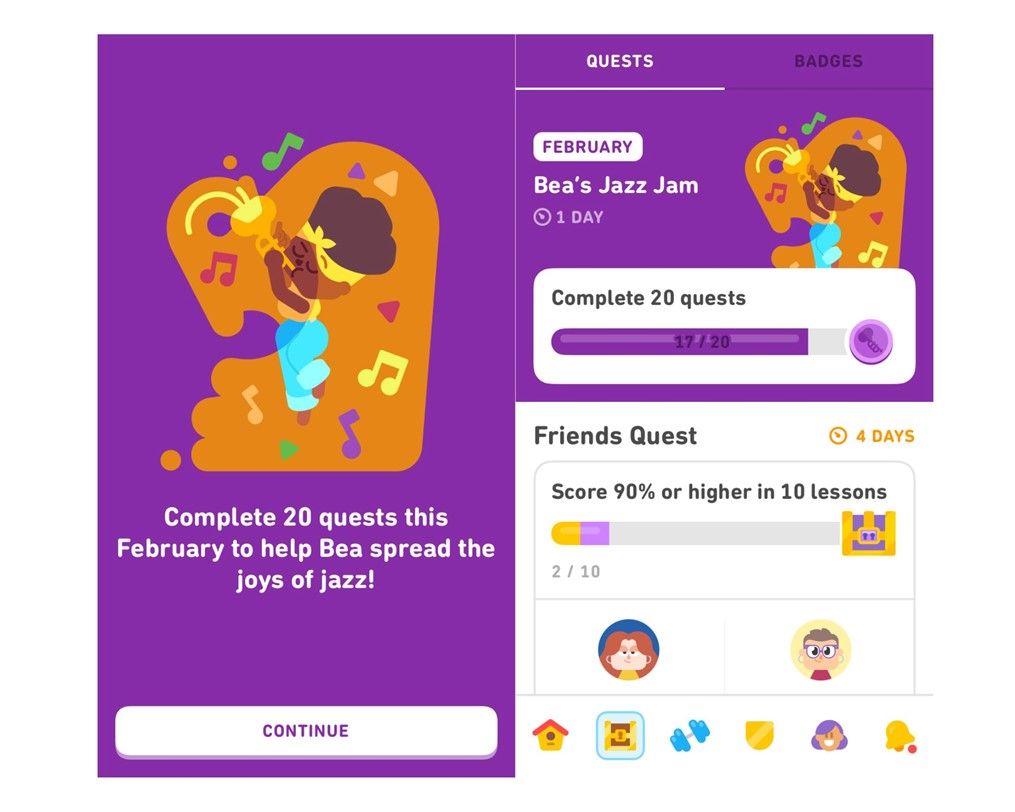 Screenshot from Duolingo