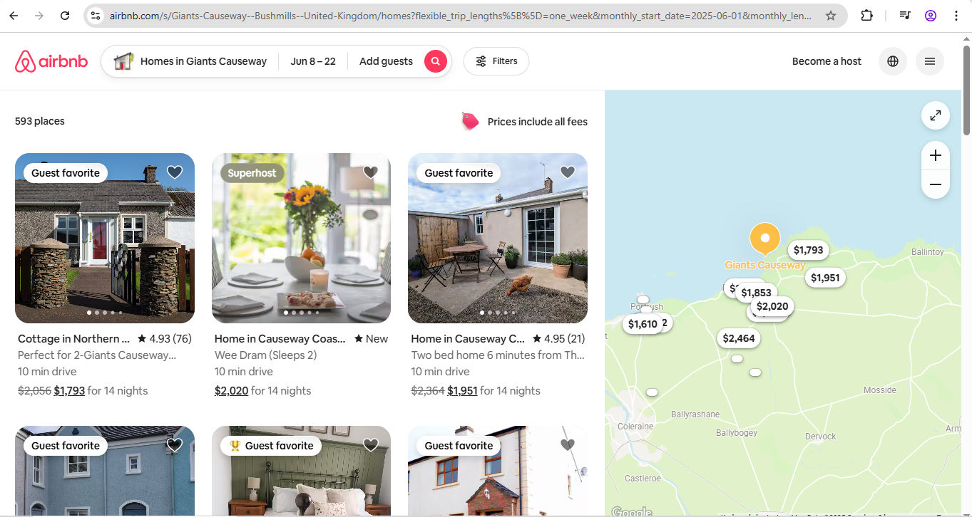 A screenshot from Airbnb site. 