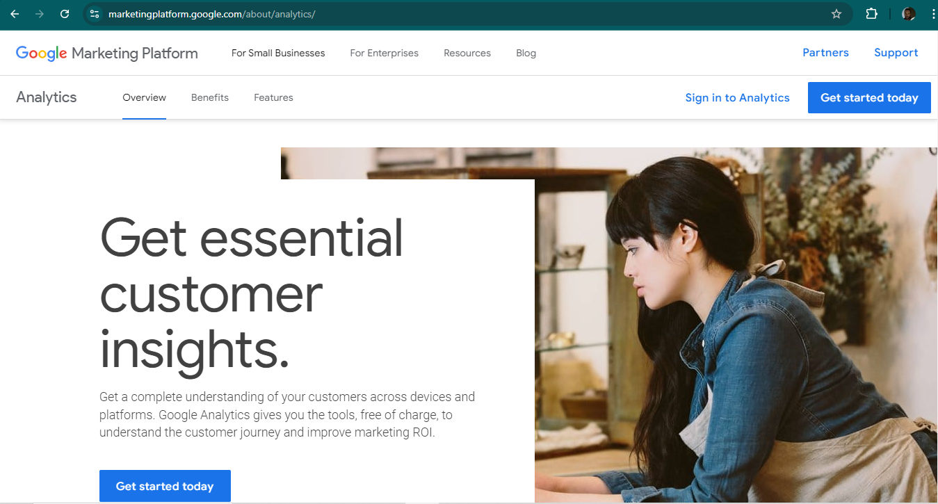 A screenshot from Google Analytics.