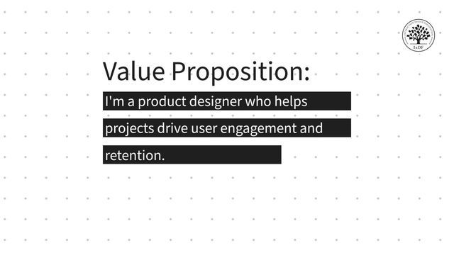 An image representing a value proposition of a designer.