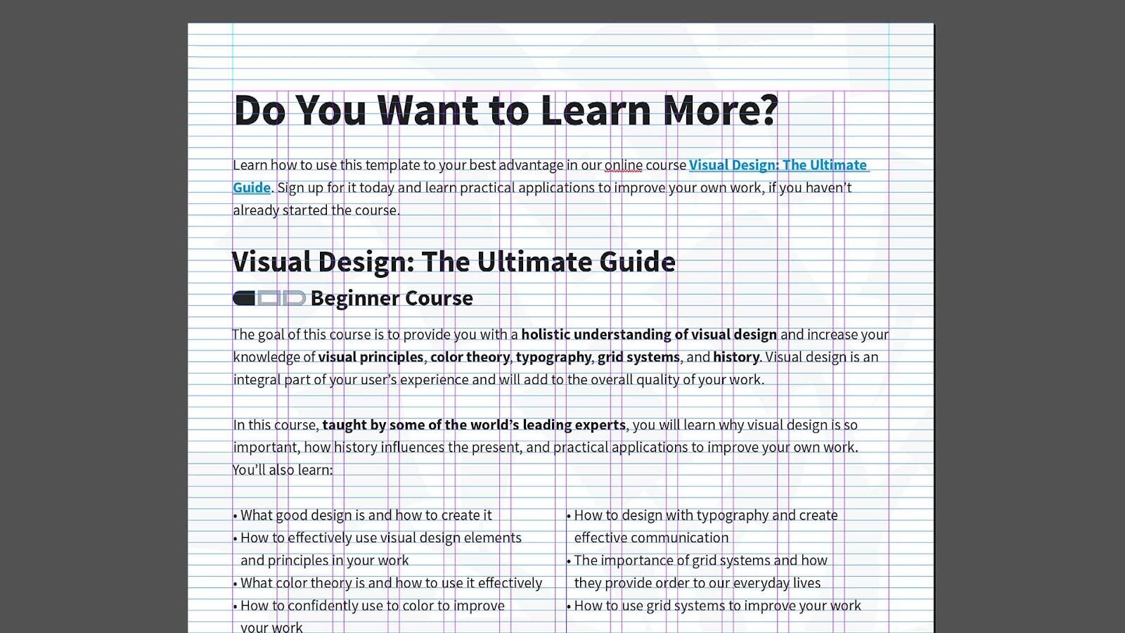 page layout design grid