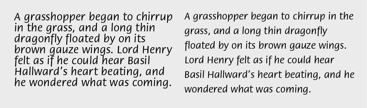 An image showing two versions of the same text, set out in different spacing and font size.