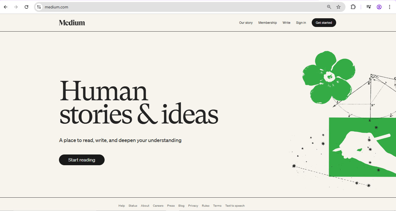 A screenshot from Medium.com.