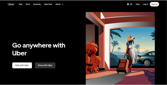Screenshot of Uber.com