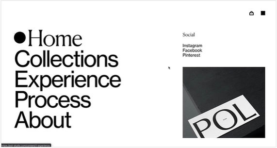 An example of full-screen navigation.