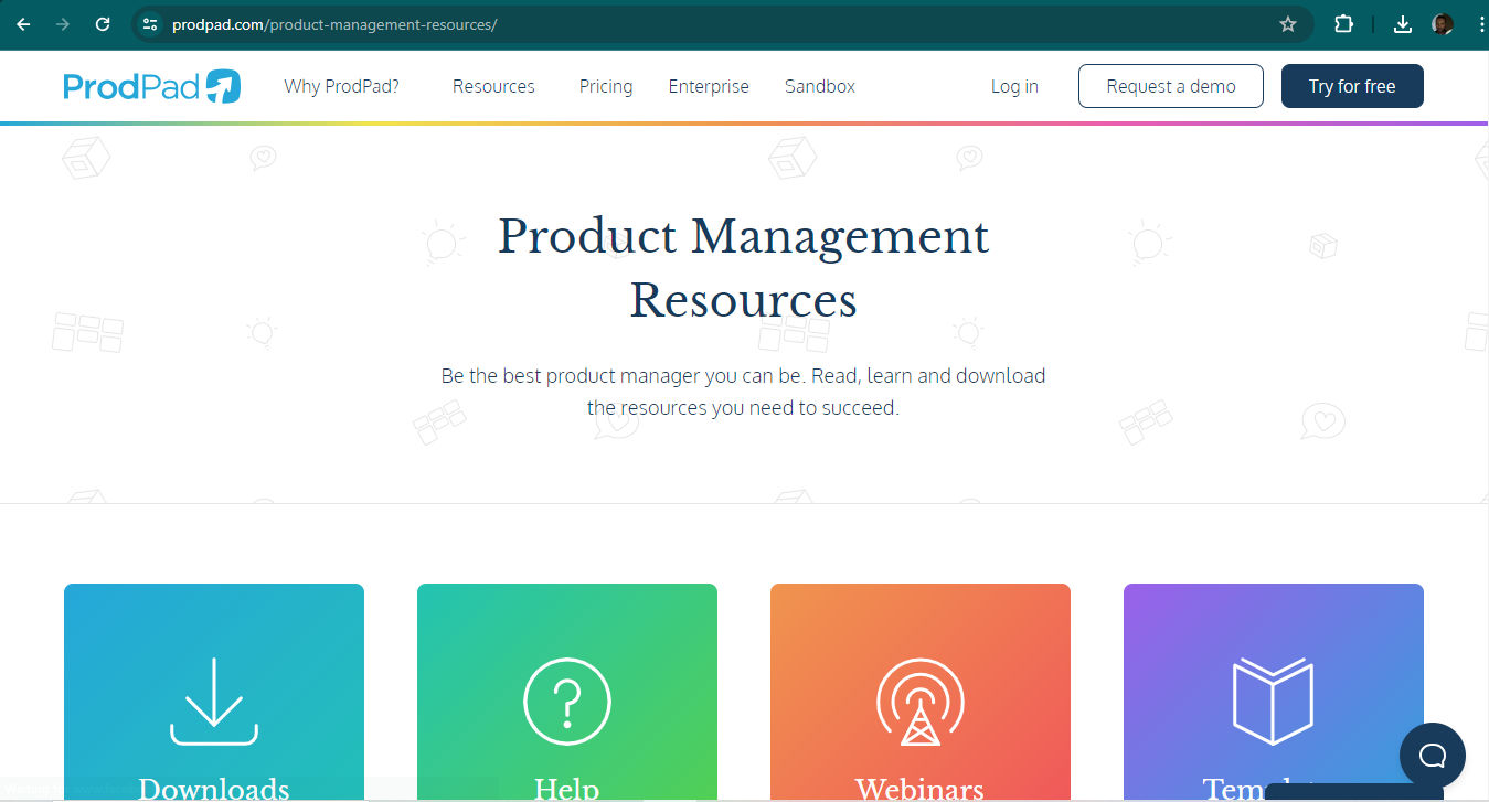 A screenshot from ProdPad's website.