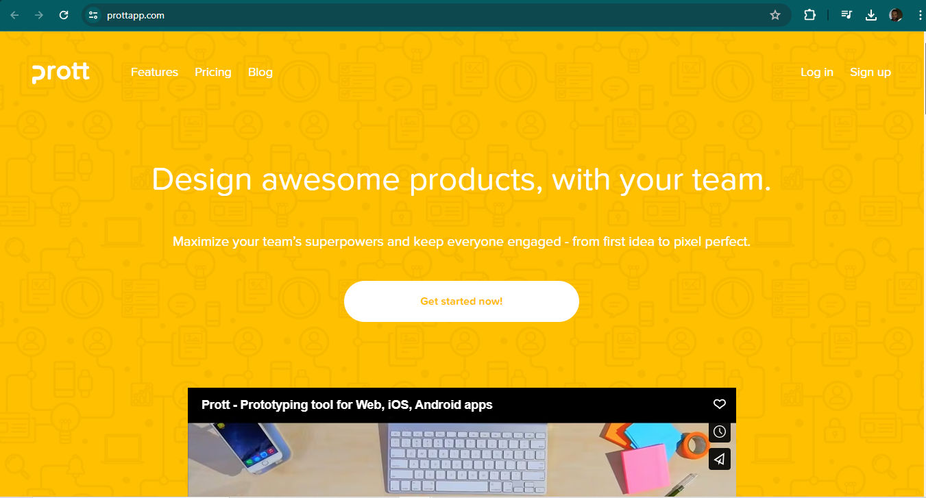 A screenshot from Prottapp.com's home page.