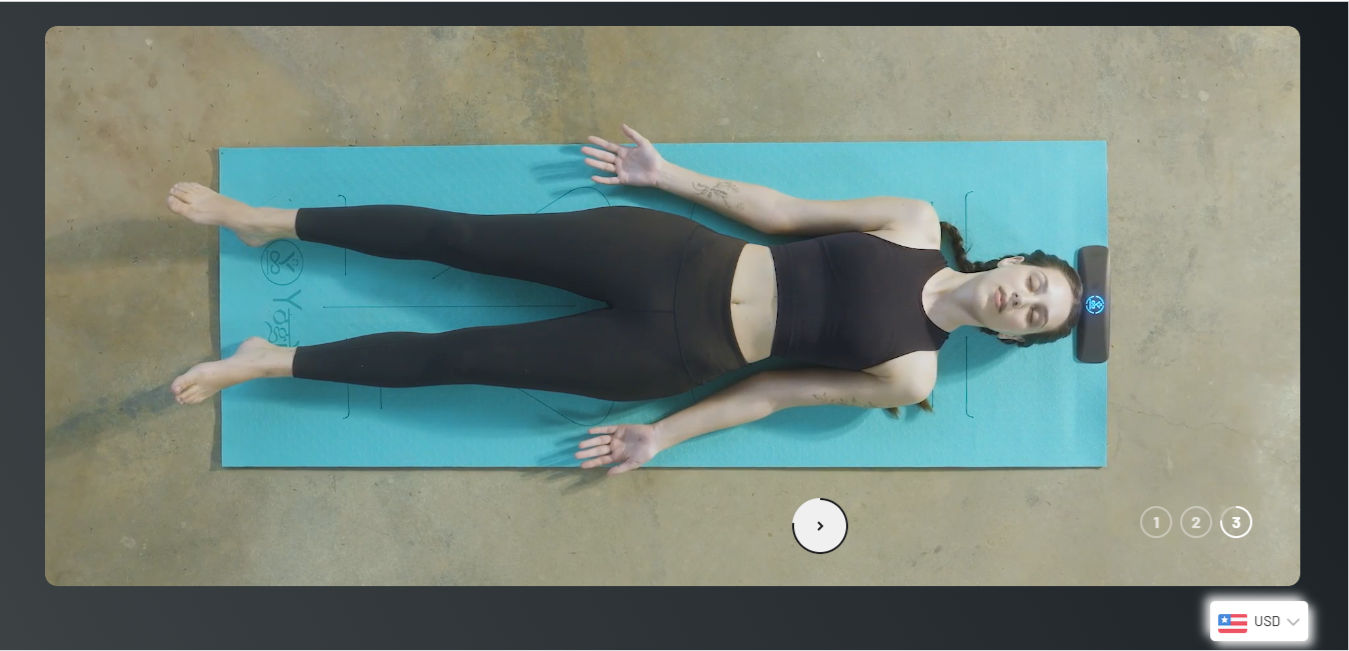 An image of a smart yoga mat with a person using it.