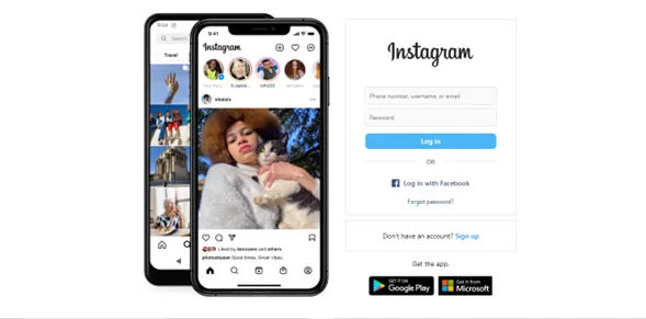 Screenshot of Instagram Home Page