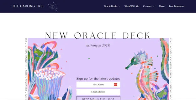 Screenshot of The Darling Tree Home Page