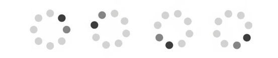 Image showing 4 dot-wheels representing a loading spinner.