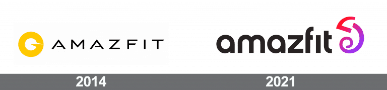 An image showing the Amazfit logo in earlier and later versions.