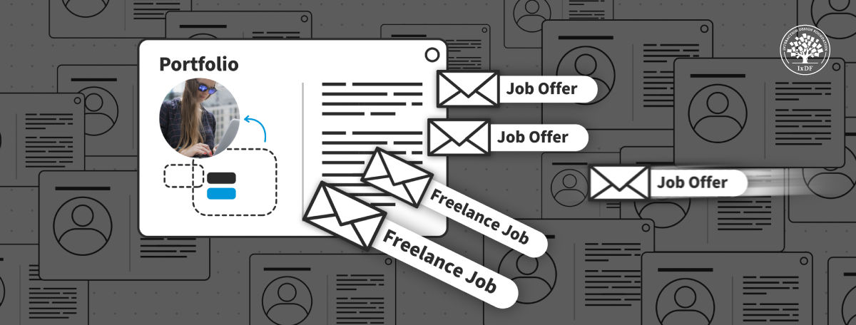 Portfolio attracting job offers illustration