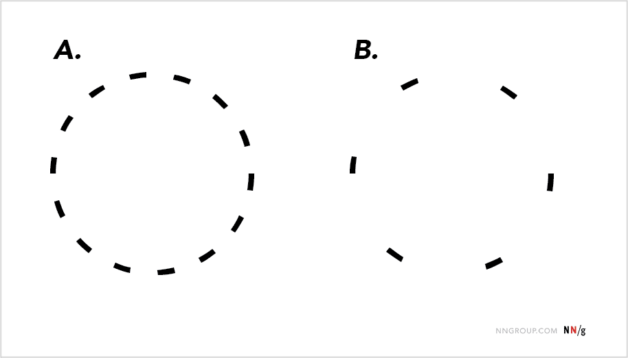 Image of two different broken-line-edged circles.