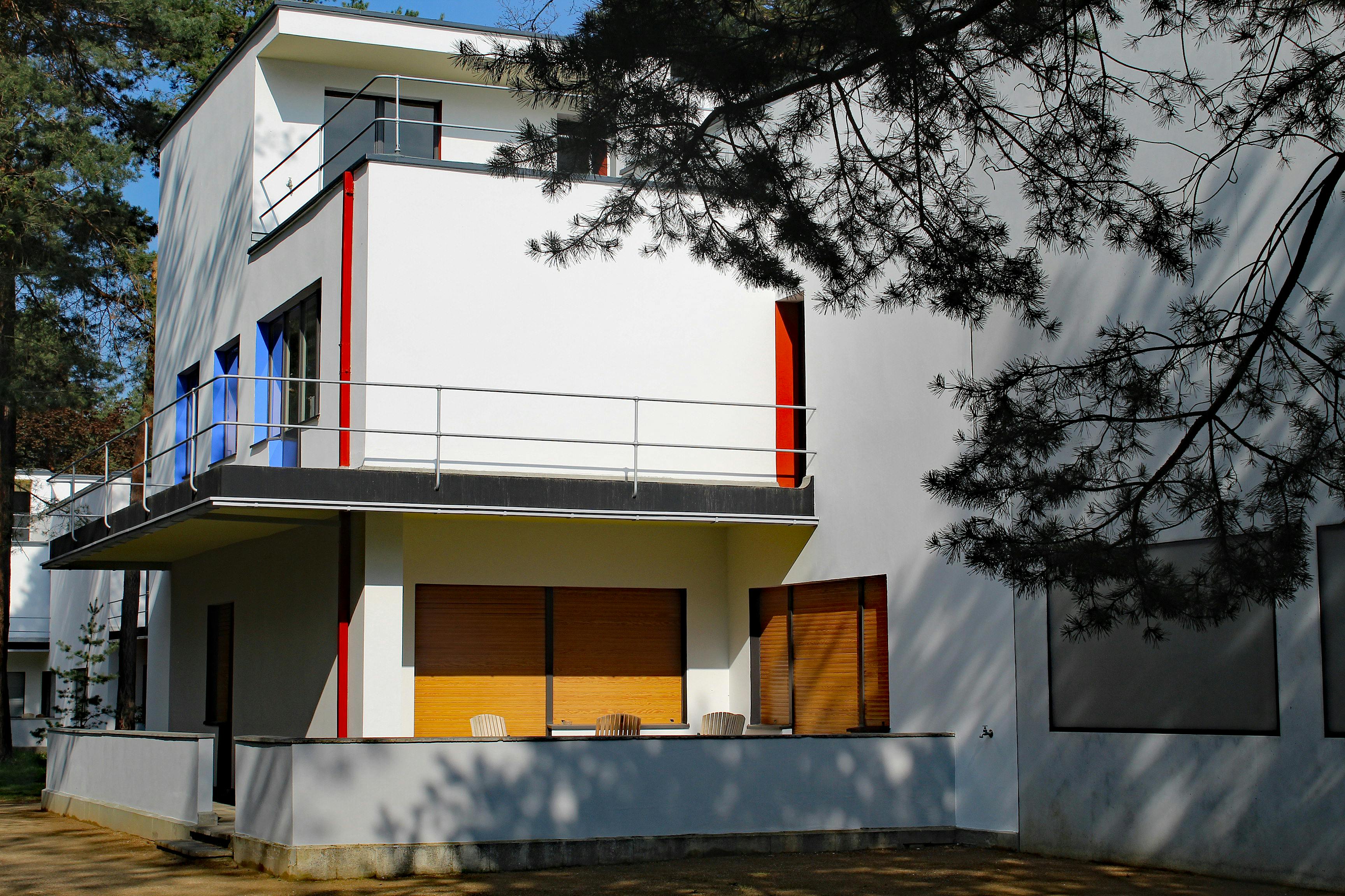 An image of a large white building with many straight edges in its design.