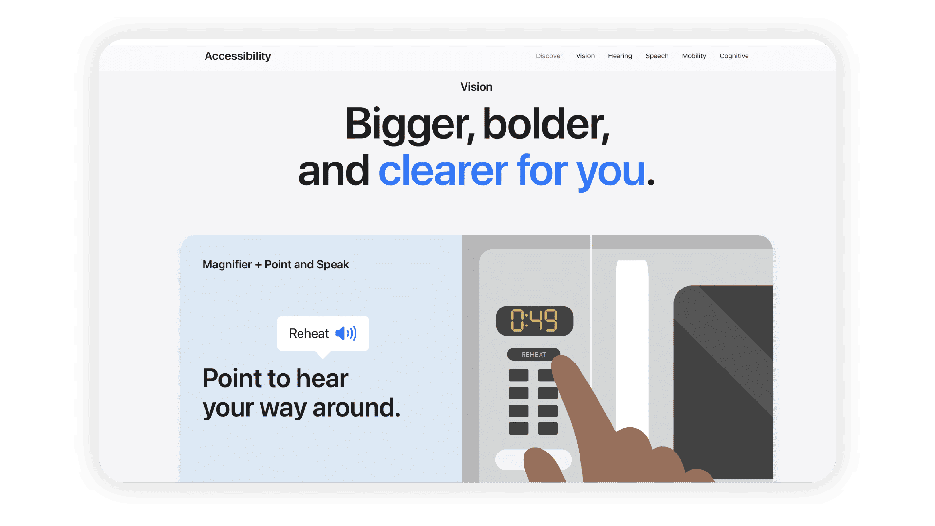 The accessibility page on Apple's website.