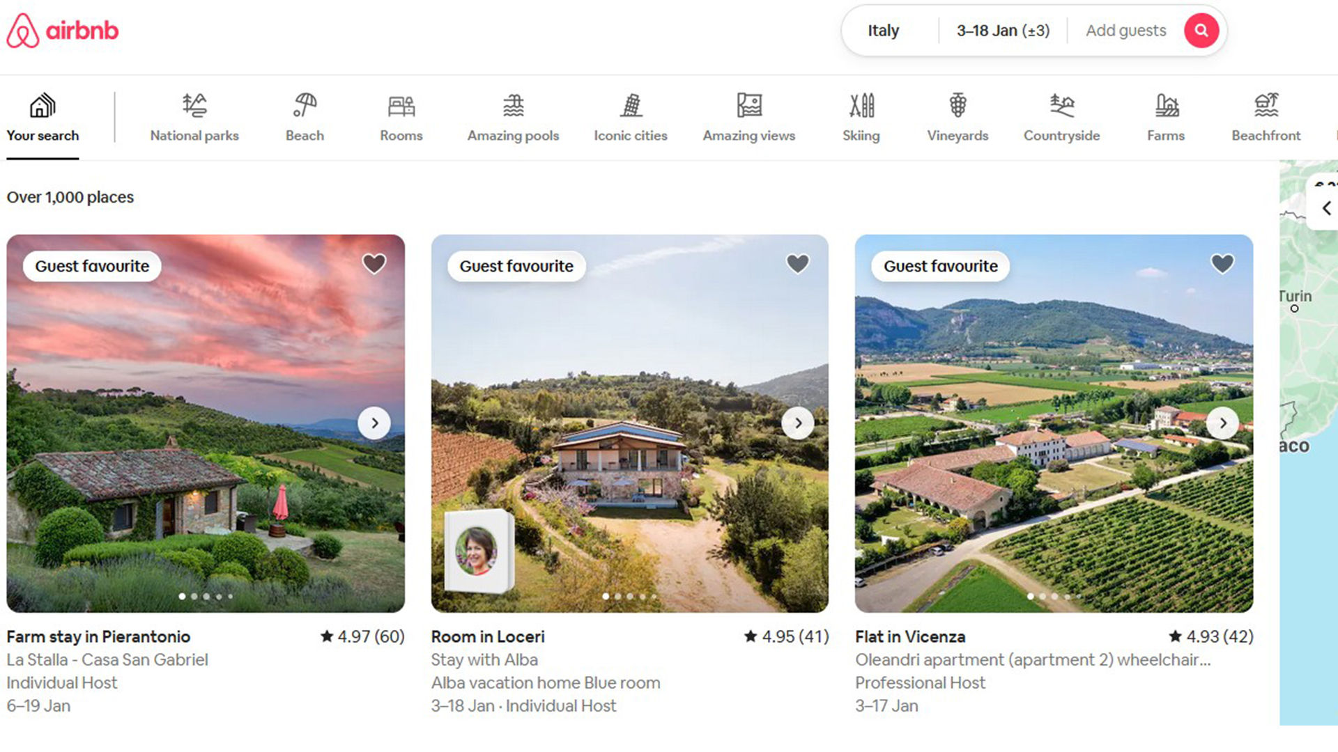 Screenshot from the Airbnb website.