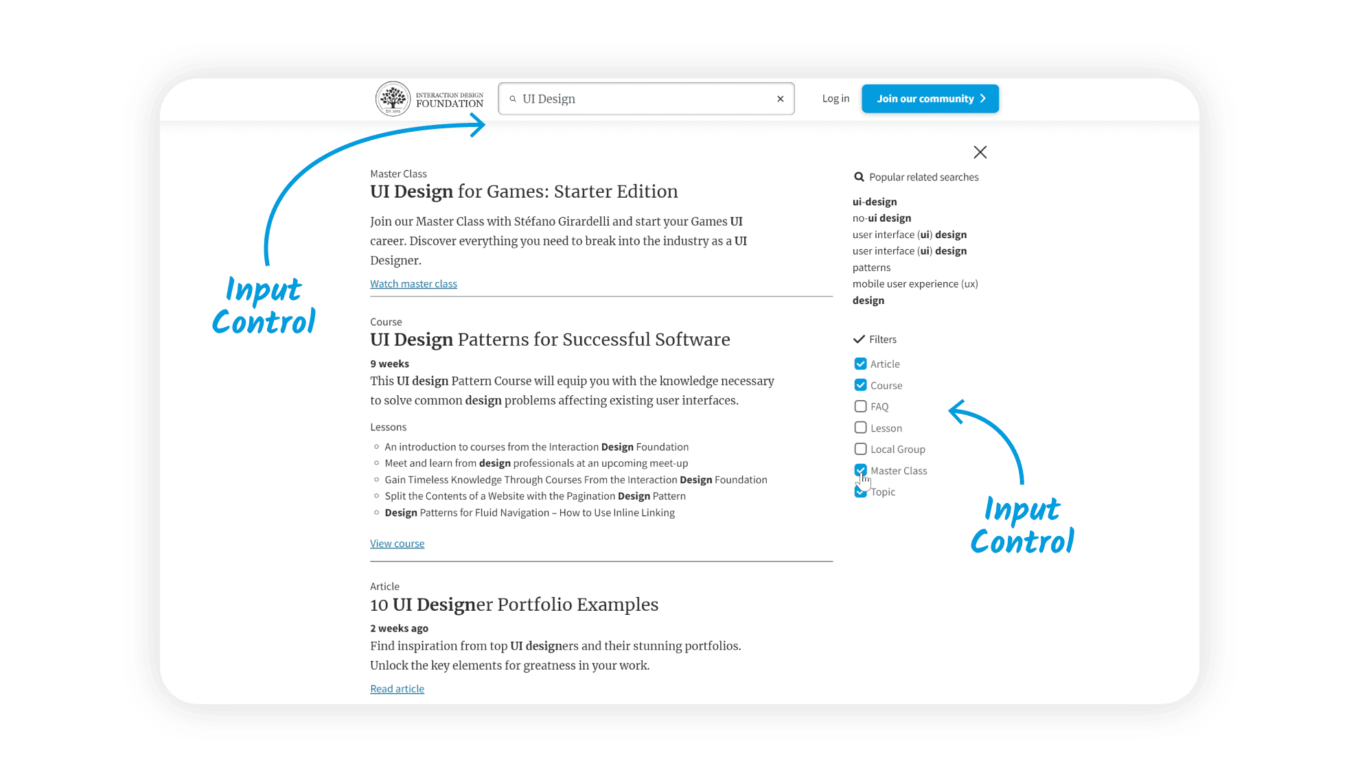An image of a screen featuring aspects of how users can enjoy input control.