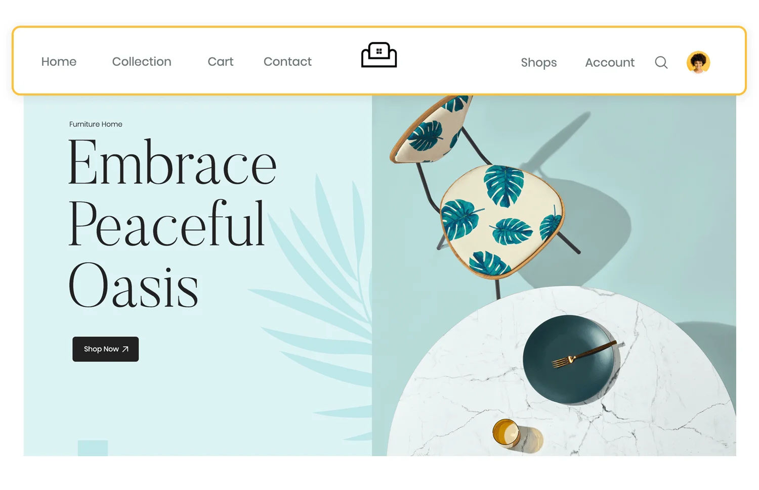 An example site representing top navigation.