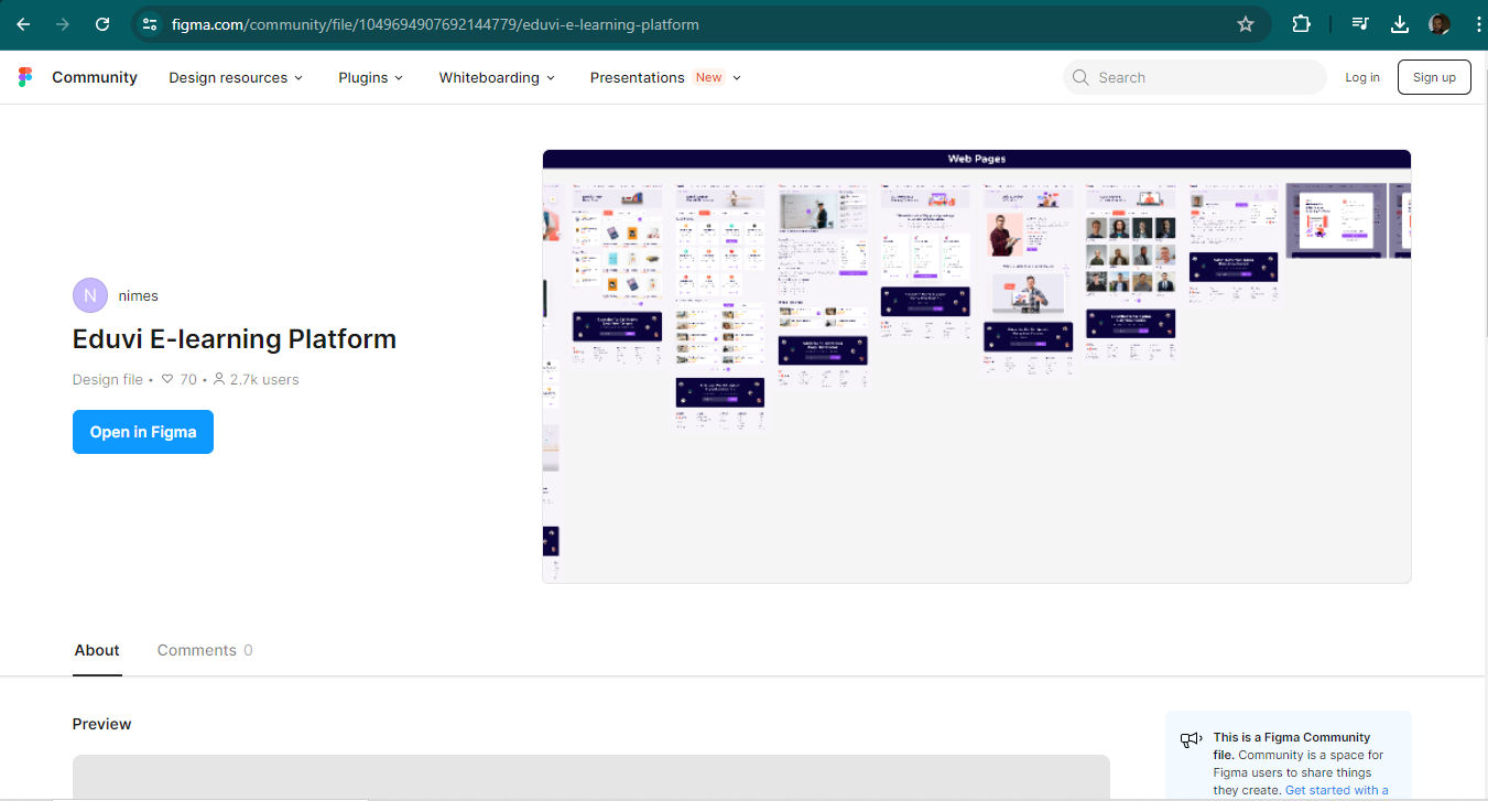 A screenshot of Eduvi E-learning Web UI Kit homepage.