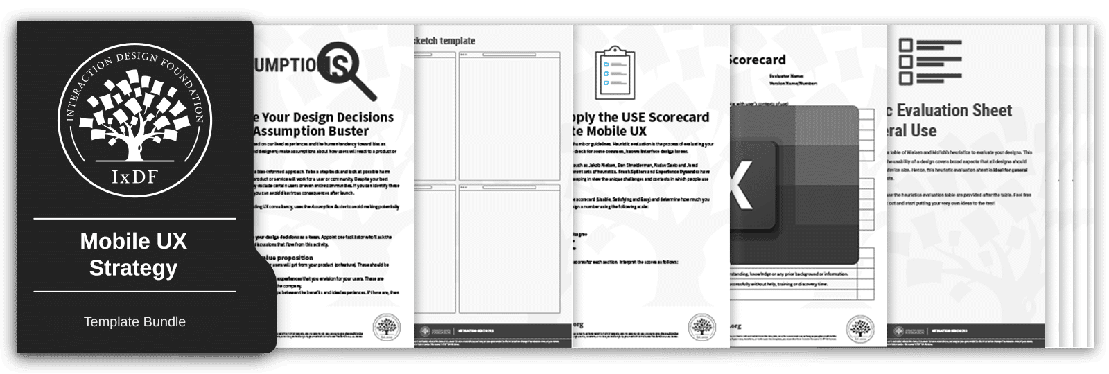 Bundle of 6 Mobile UX Strategy templates