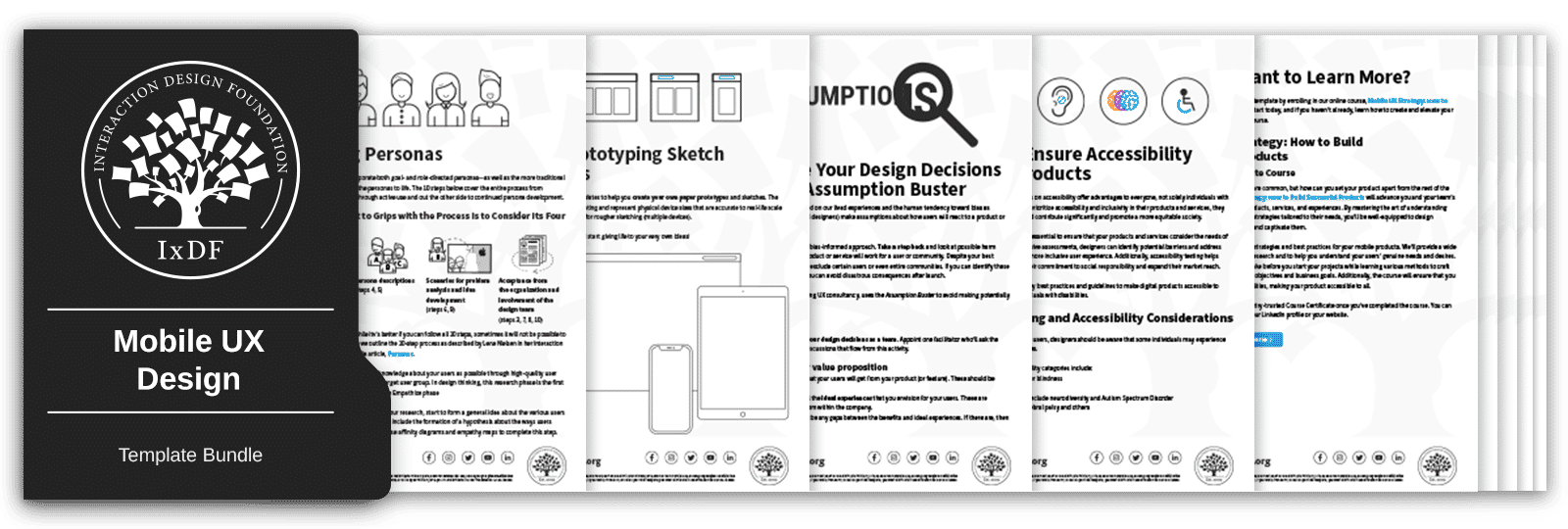Bundle of 10 Mobile UX Design templates