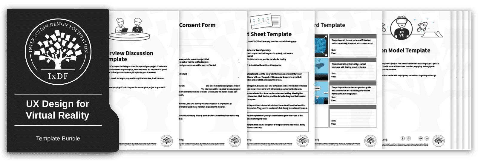 Bundle of 7 UX Design for Virtual Reality templates