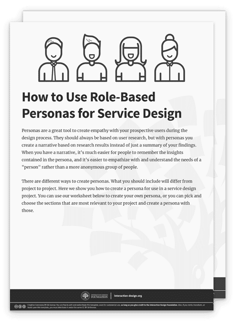 Sample of How to Use Role-Based Personas for Service Design template